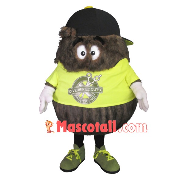 Brown Hairy Doll Of The Barbershop Mascot Costume