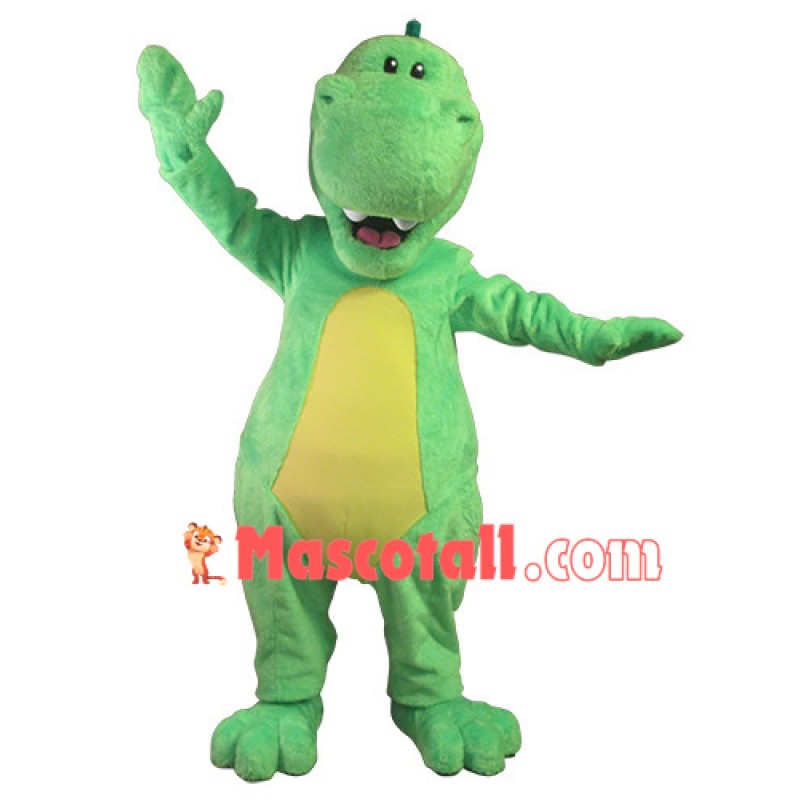 Lovely Green Plush Dinosaur Mascot Costume