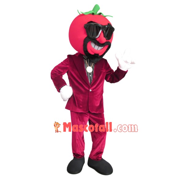 Sunglasses Tomato In Dark Suit Mascot Costume