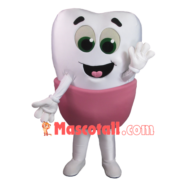 Cartoon Tooth Mascot Costume With Big Eyes