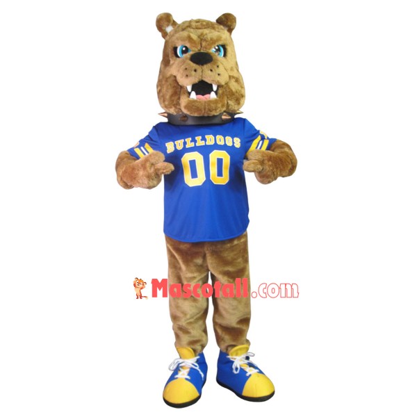 Wild Bulldog With Rivet Collar Mascot Costume