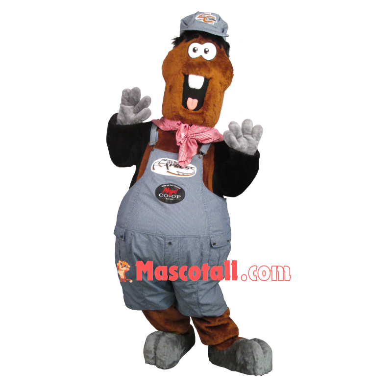 Male Brewery Doll With Buck Teeth Mascot Costume