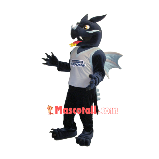 Rare Silverwing Fire Dragon Mascot Costume