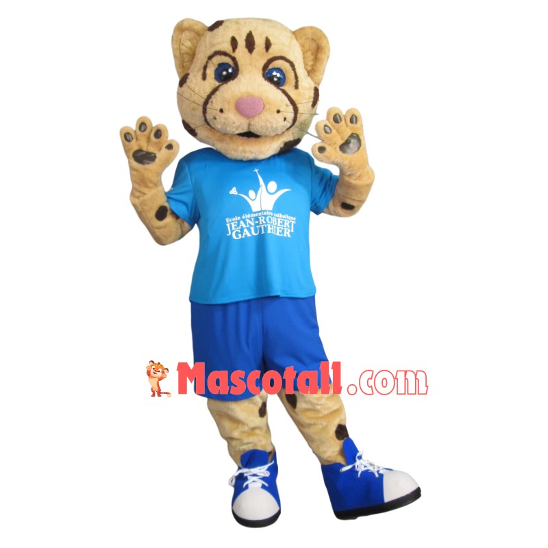 God Academy Tiger With Blue Eyes Mascot Costume