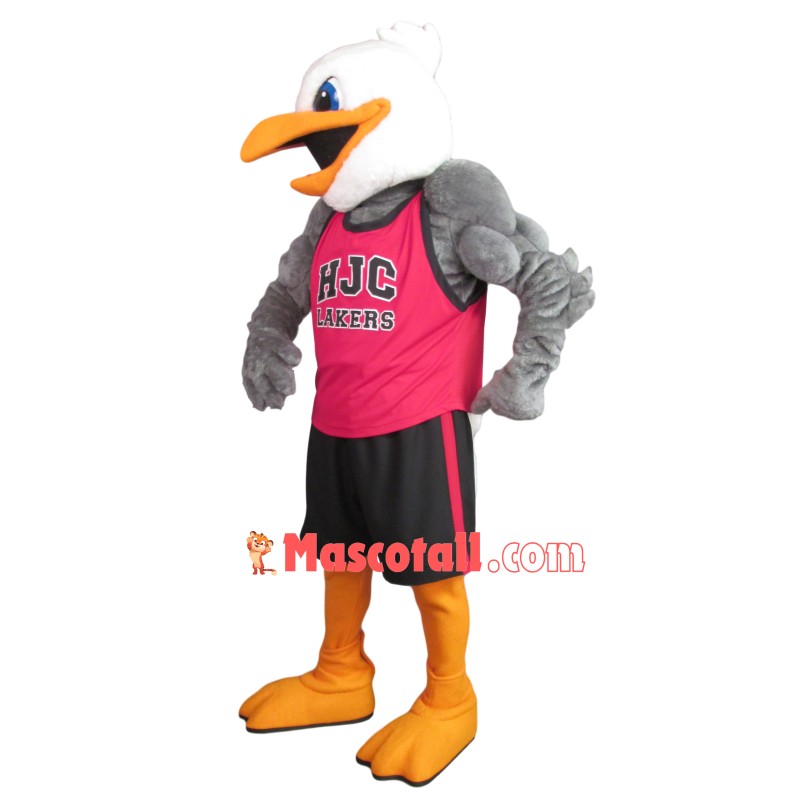 Great Basketball Player Bird With Bulging Muscle Mascot Costume