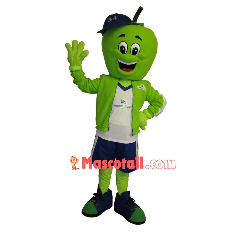 Green Apple Of The Education Communication Mascot Costume