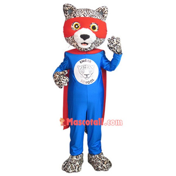 Superman Leopard Mascot Costume For School