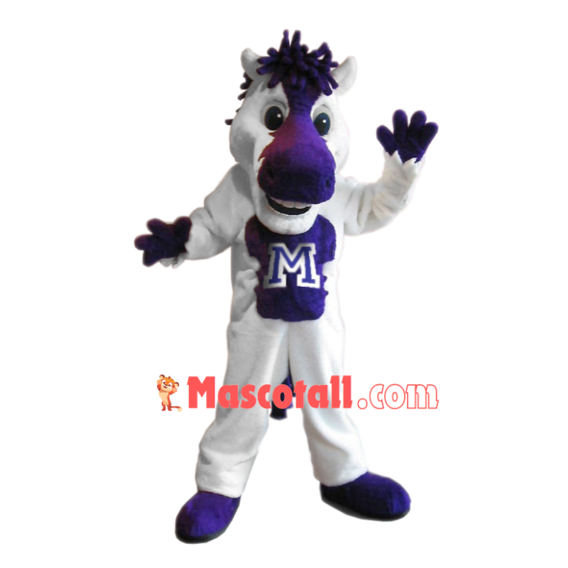 Glad Adult Horse With Purple Belly Mascot Costume