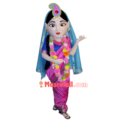 Rich Indian Women In Traditional Clothing Mascot Costume