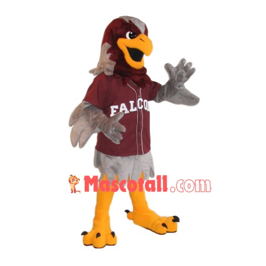 Hale Gray & Red Brown Falcon Mascot Adult Costume