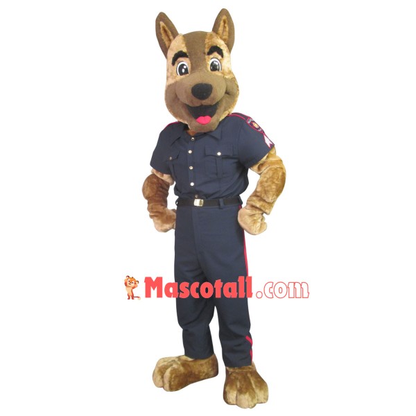 Alert Police Wolfdog Mascot Costume