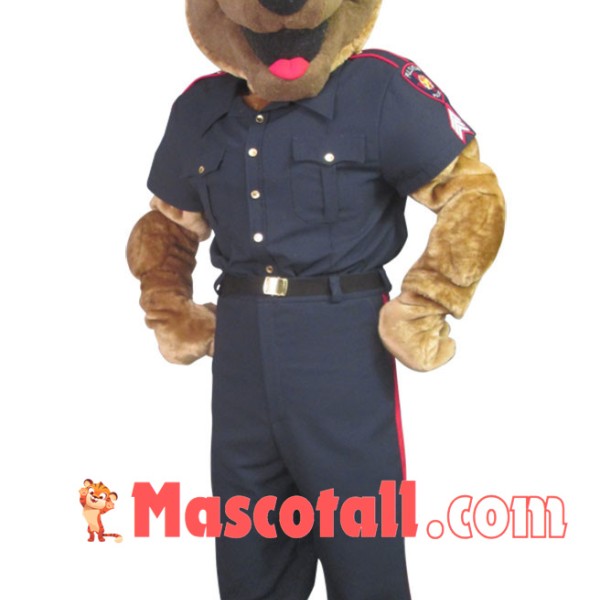 Alert Police Wolfdog Mascot Costume