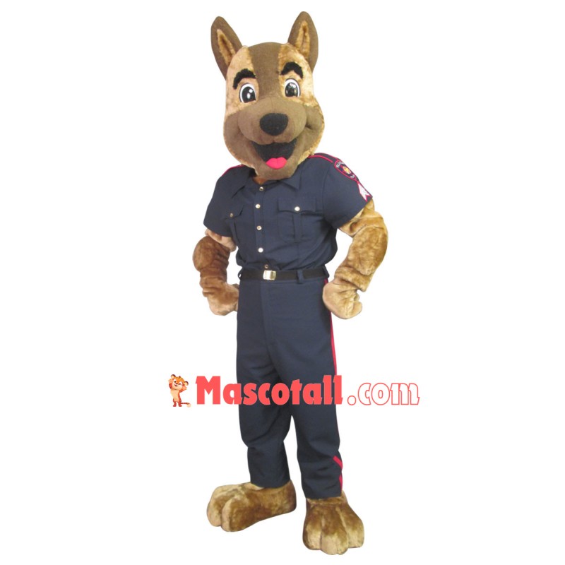Alert Police Wolfdog Mascot Costume