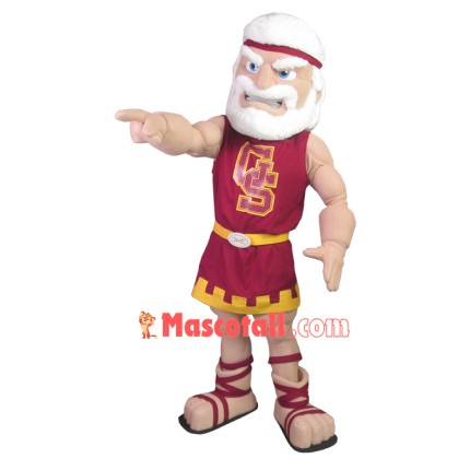 White-haired Warrior With Full Muscle Mascot Costume