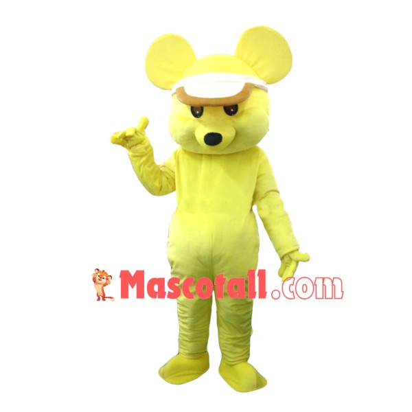Sun Hat Yellow Mouse Mascot Costume