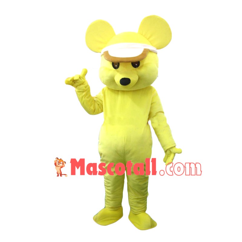 Sun Hat Yellow Mouse Mascot Costume