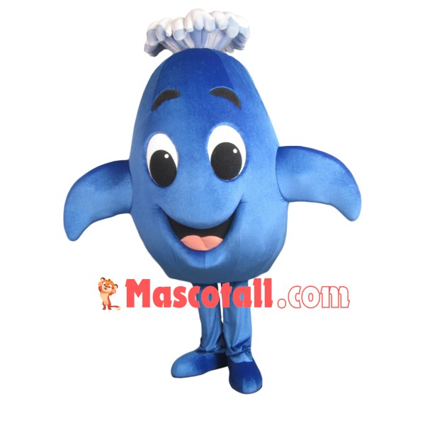Water Blue Fountain Dolphin Mascot Costume