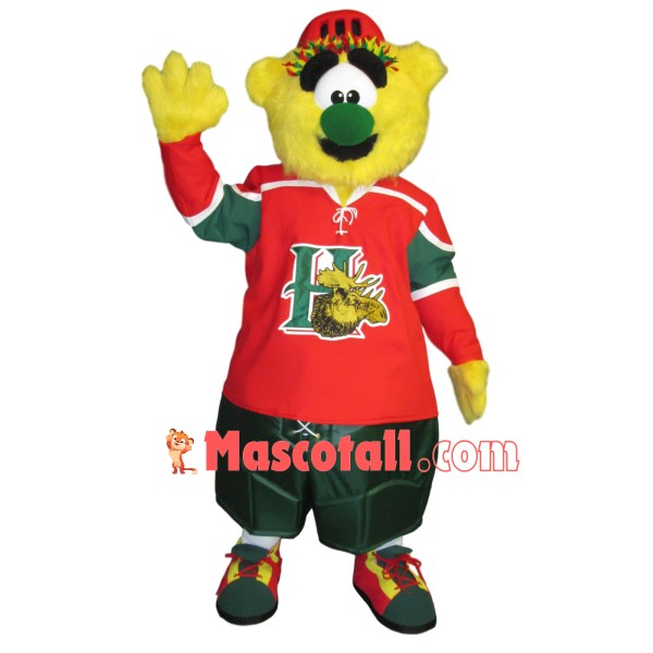 Yellow Furry Doll Of High School Mascot Costume