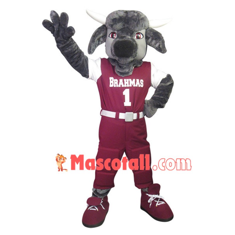 Lively Grey Ram Of Youth Association Mascot Costume