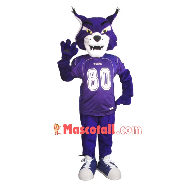 Capable Purple Tiger Of University Team Mascot Costume