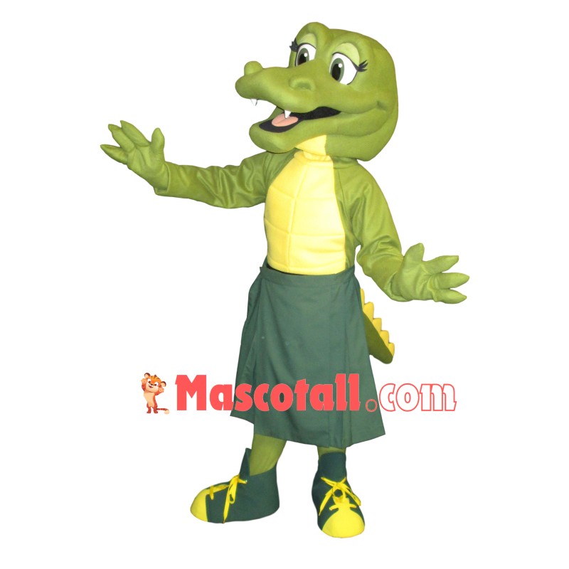 Experienced Chef Crocodile With Apron Mascot Costume