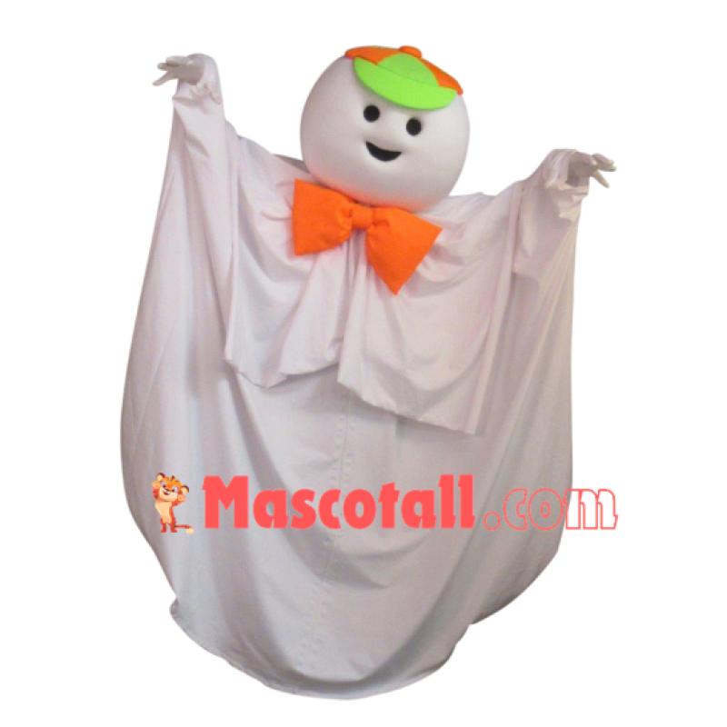Tricksy Ghost Snowman With Mantle Mascot Costume