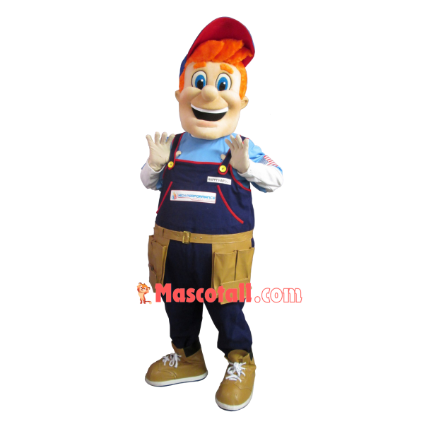 Blue-eyed Man Of Free Trading Platform Mascot Costume