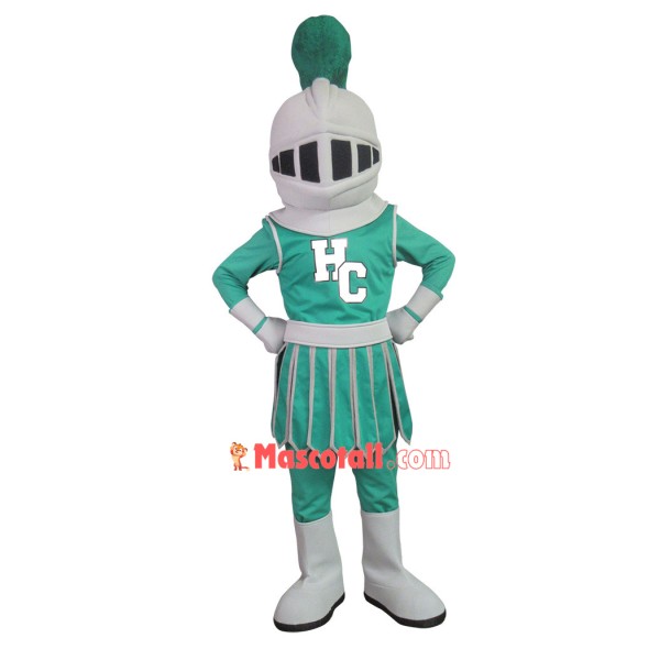 Brave Guard In Green Battle Suit Mascot Costume