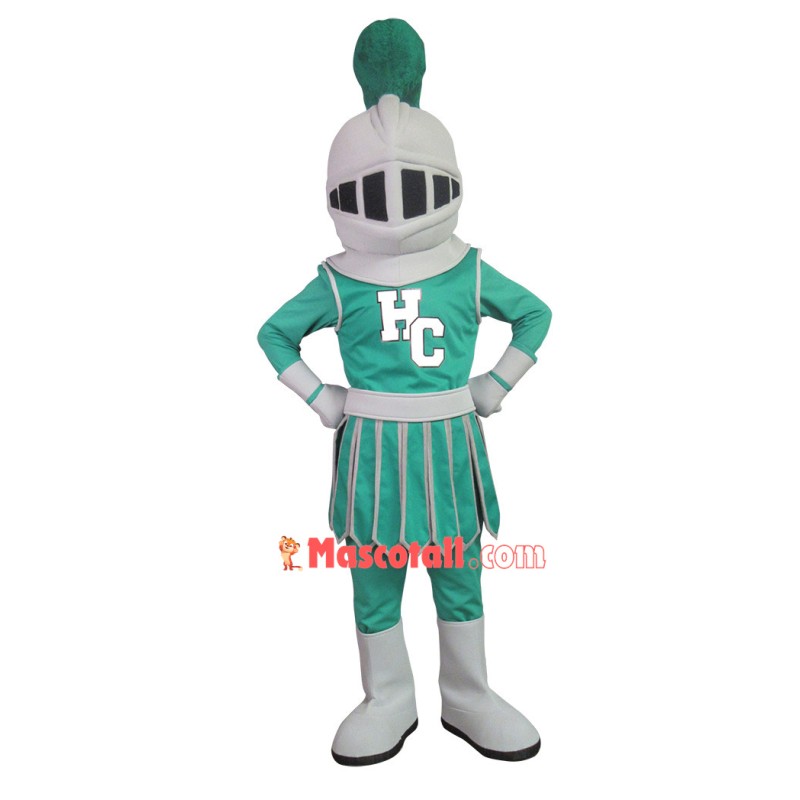 Brave Guard In Green Battle Suit Mascot Costume