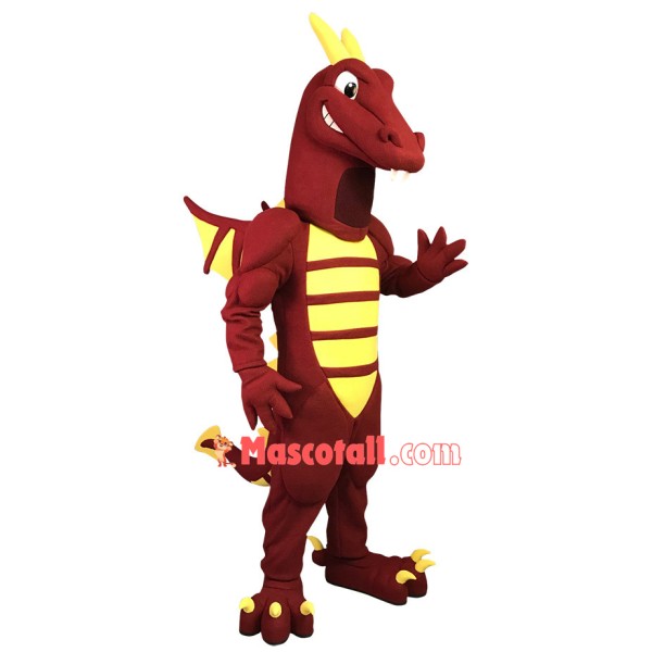Explosive Muscular Flame Dragon Mascot Costume