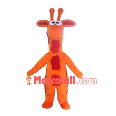 Cartoon Orange Giraffe Mascot Costume