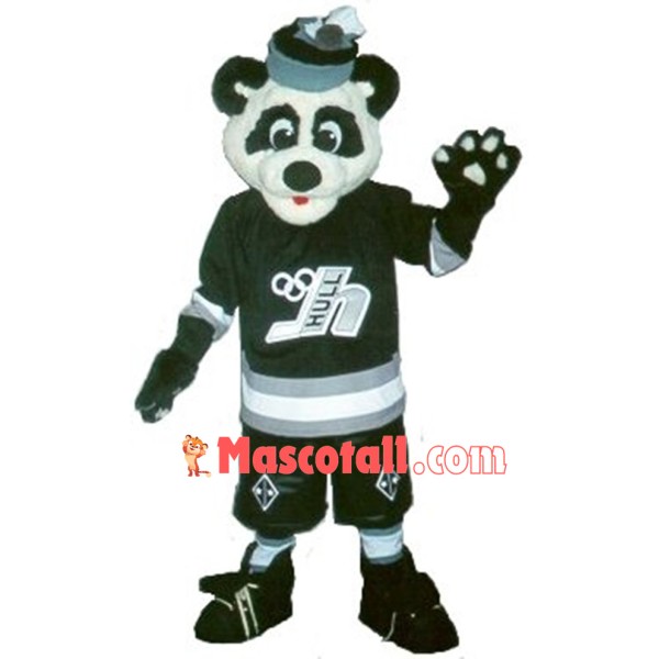 Social Panda With Hat Mascot Costume