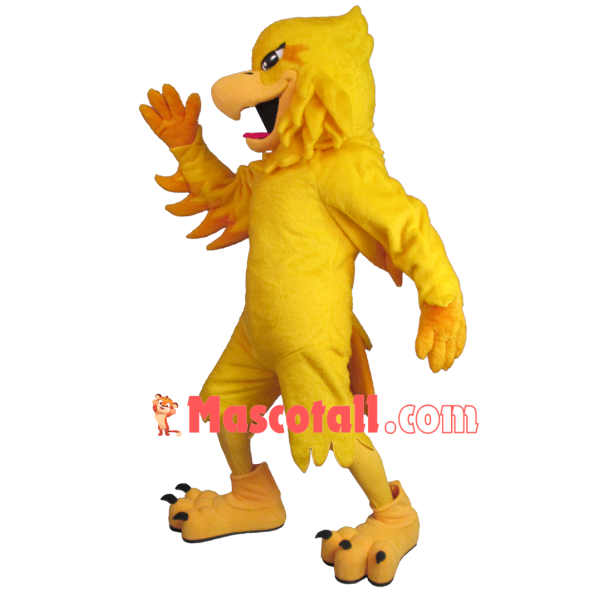 Lively Running Yellow Eagle Mascot Costume