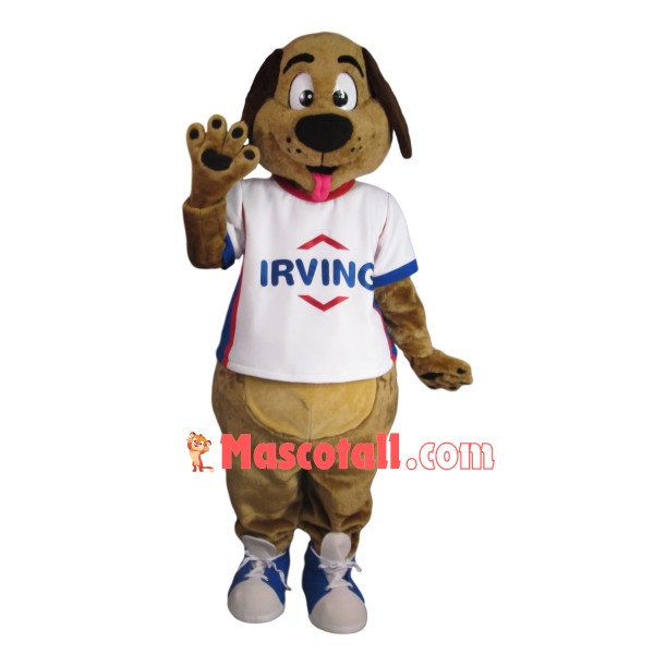 Clever Sport Brown Dog Mascot Costume