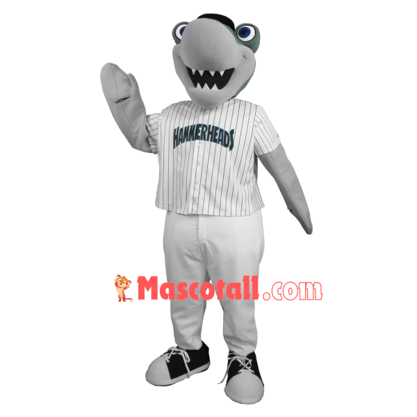Conservative Shark In The Striped Shirt Mascot Costume