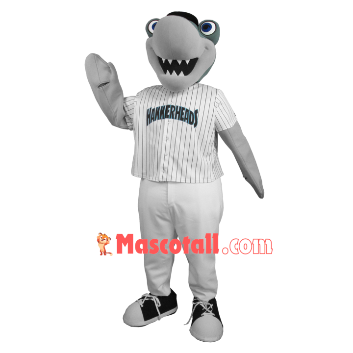 Conservative Shark In The Striped Shirt Mascot Costume