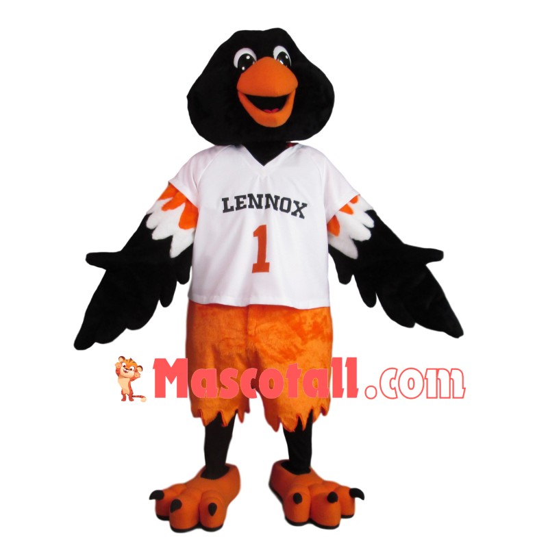 All Over Black Bird Mascot Costume For School