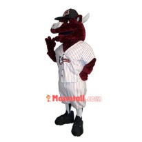 Club Member Red Brown Bull Mascot Costume
