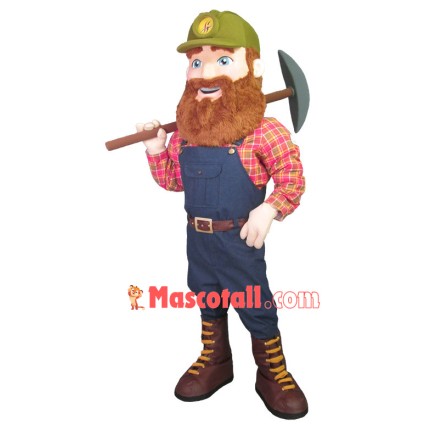The Bearded Miner Carrying Tool Mascot Costume