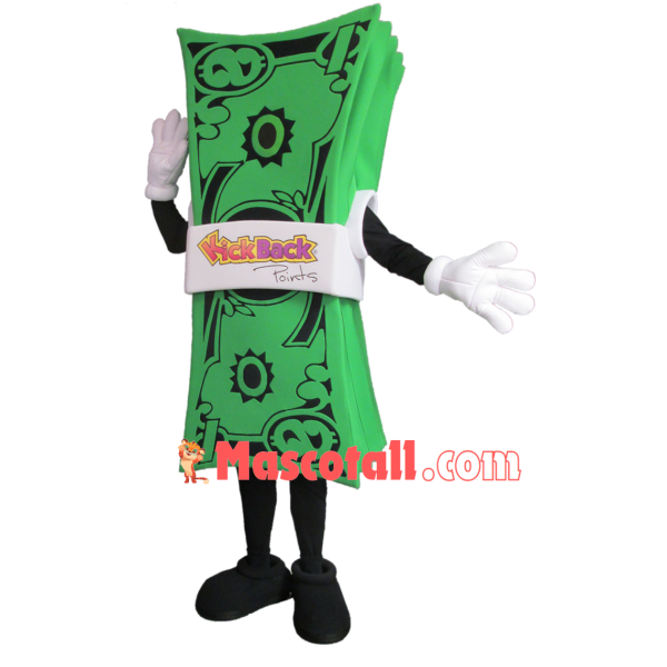 Green Tickets Of Rebate Points Application Mascot Costume