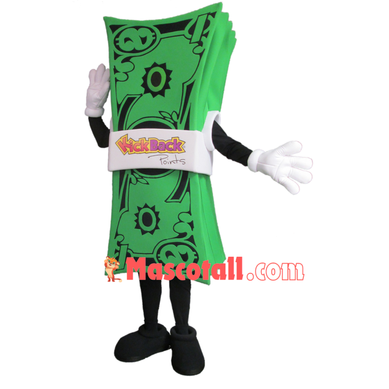 Green Tickets Of Rebate Points Application Mascot Costume