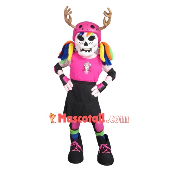 Colorful Skeleton Man Of The Football Team Mascot Costume