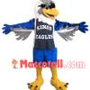 Stretching Player Blue Eagle Mascot Costume