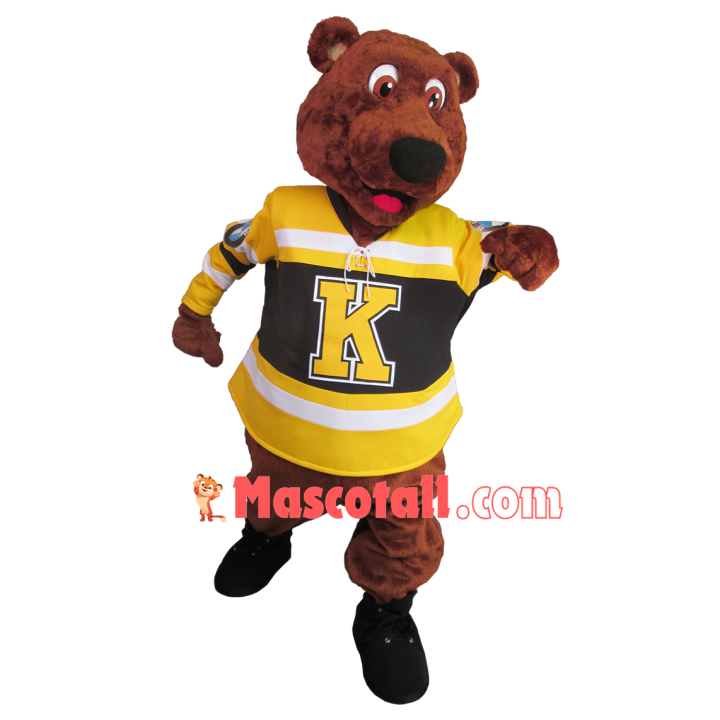 Brown Bear Preparing For The Relay Race Mascot Costume