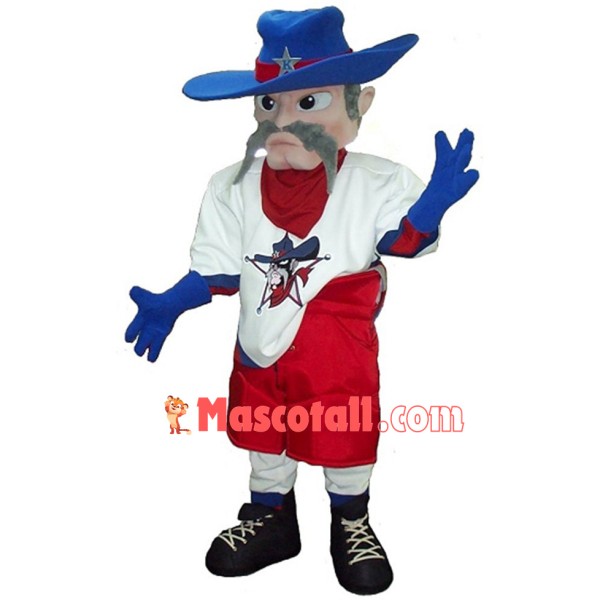 Seasoned Elderly Cowboy Mascot Costume