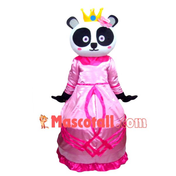 Princess Dress Panda Mascot Costume