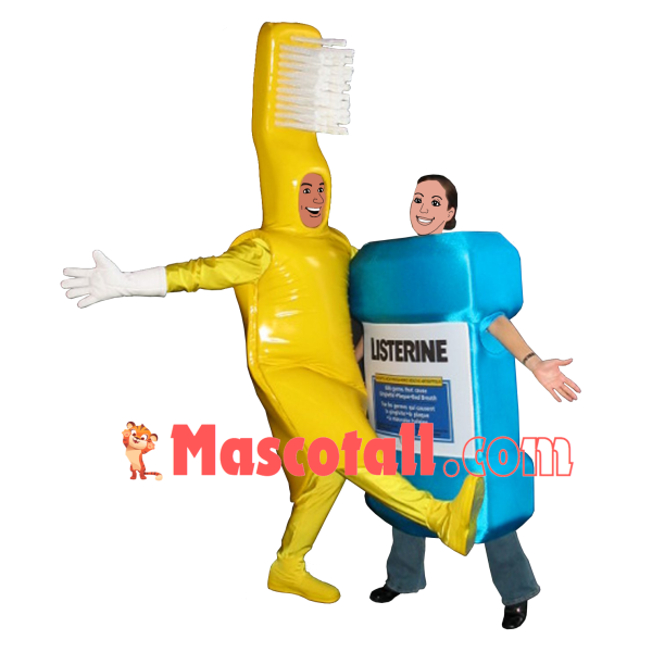 Matching Toothbrush Mouthwash Set Mascot Costume