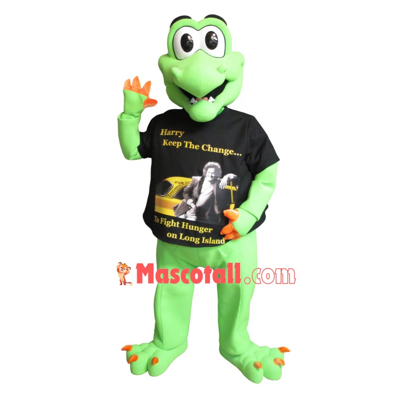 Unisex Dragon In The Black Printed Shirt Mascot Costume
