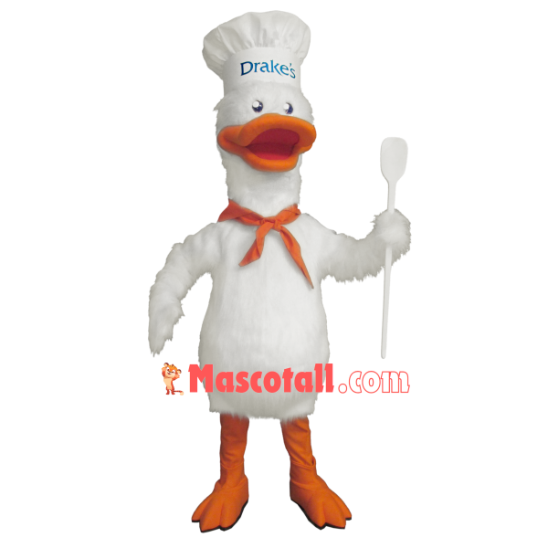 Chef Drake Holding Spoon Mascot Long Wool Costume