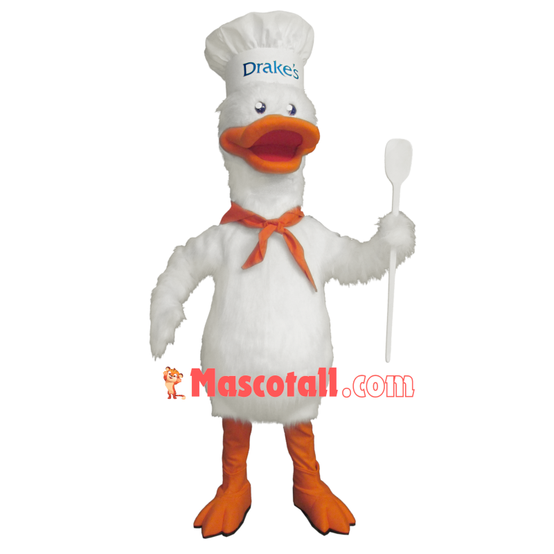 Chef Drake Holding Spoon Mascot Long Wool Costume